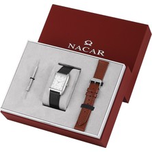 Nacar Siyah Hakiki Deri Erkek Kol Saati