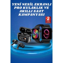 Techora Sale Ekranlı Yeni Nesil Pro Kulaklık ve Akıllı Saat Kampanyası Kulak Içi Mikrofonlu