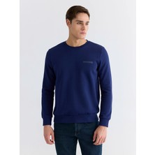 Lc Waikiki Yeni Sezon Bisiklet Yaka Baskılı Erkek Kalın Sweatshirt