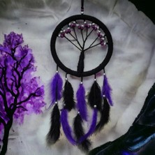 Techora Sale Mor Incili Hayat Ağacı Dream Catcher