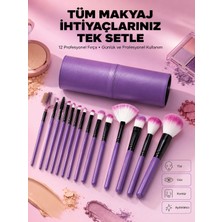 Techora Sale 12 Parça Yumuşak Kıllı Makyaj Fırçası Seti Yüz ve Göz Makyajına Uygun Profesyonel Kullanı