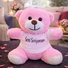 Techora Sale Seni Seviyorum Tişörtlü Pembe Peluş Ayıcık