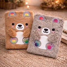 Techora Sale Sevimli Ayıcık Peluş Çizgili Defter