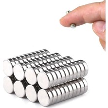 Techora Sale 10 Adet 8X3MM Yuvarlak Neodyum Mıknatıs Güçlü Nikel Kaplamalı Kaliteli Dayanıklı Magnet