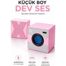 Techora Sale Mini Taşınabilir Hoparlör - Type C (Usb-C) Şarj - Güçlü Bass - Küp Tasarım