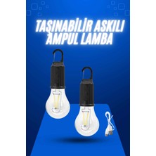 Techora Sale Askılı Kırılmaz LED Işık Kamp Bahçe Lambası Taşınabilir LED Ampul Şarjlı