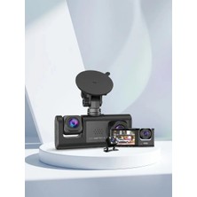 Techora Sale Oto Araç Içi Kamera 3 Kameralı Full Hd Ön Arka Iç Kayıt Dashcam