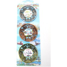Techora Sale Istanbul Temalı Metal Magnet 3'lü Set Model 2