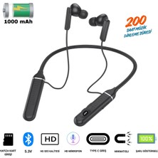 Techora Sale Boyun Bantlı Spor Bluetooth Kulaklık, Şarj Göstergeli ve Hafıza Kart Girişli Kablosuz Müzik D