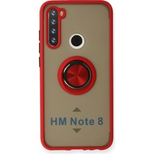 Aconcept Newface Xiaomi Redmi Note 8 Kılıf Montreal Yüzüklü Silikon Kapak - Kırmızı