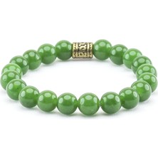 Esha Store Doğal Taş Koyu Yeşim Unisex Bileklik EUB14KYSM Zihinsel Sükunet, Bereket ve Odak