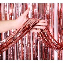 Fırsatkolik Mey Ithalat® Rose Gold Püsküllü Kapı Perdesi - Parti, Bekarlığa Veda, Doğum Günü 1x2 M