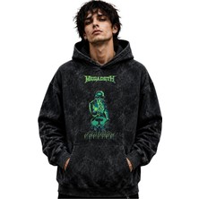 Sevbano Megadeth Rock Metal Müzik Grubu Baskılı Unisex Oversize Premium Yıkamalı Hoodie Sweatshirt