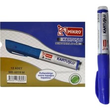 Mikro Tahta Kalemi MR-6019 Kartuşlu Mavi 12'li Paket