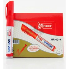 Mikro Tahta Kalemi MR-6019 Kartuşlu Kırmızı 12'li Paket