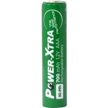 Power-Xtra 1.2V 700 Mah- Aaa -Ni-Mh Şarjlı Pil -Flat-Başsız