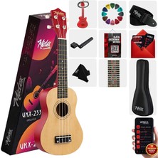 Midex UKX-233NT Naturel Concert Ukulele (Askı Çanta Metod Pena)