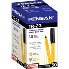 Pensan Tükenmez Kalem Üçgen TR-23 Siyah 50’li Kutu