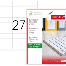 Taneks Tanex Laser Etiket TW-2027 70X32,125 mm 100 Adet