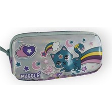 Muggle The Orıgınal Sweet Cat Mor Iki Bölmeli Kalemlik MU.7433