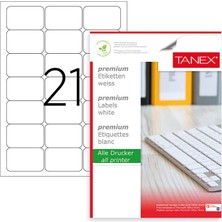 Taneks Tanex Laser Etiket TW-2021 63,5X38,1 mm 100 Adet