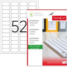 Taneks Tanex Laser Etiket TW-2052 46,4X21,2 mm 100 Adet