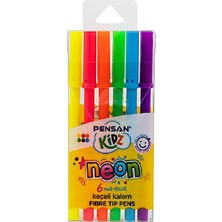Pensan Kidz 6'lı Keçeli Boya Kalemi - Neon Renk / 99075