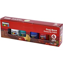 Nova Color 6'lı Şişe Guaj Boya Çocuklar İçin Güvenli Renkli Boya Seti 6 Renk