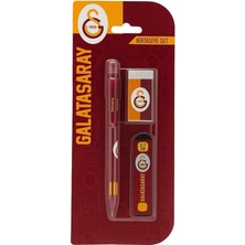 Galatasaray Kırtasiye Seti 3'lü Lisanslı Versatil Kalem ve Silgi 0,7 mm Kırmızı Renk