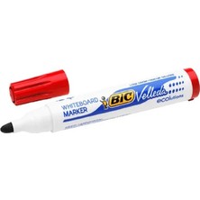 Bic 1701 Velleda Eco Yuvarlak Uçlu Beyaz Tahta Kalemi Kırmızı 12'li Kutu