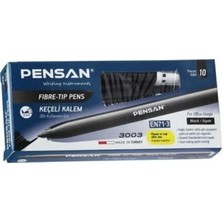 Pensan 3003 Ofis Tipi Keçeli Kalem Siyah 10'lu Paket