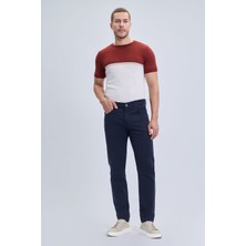 Hatemoğlu Lacivert Slim Fit 5 Cep Pamuklu Kanvas Pantolon