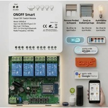 ONOFFSMART 4 Kanal Wifi+Rf Akıllı Anahtar Beyaz Renkli Enerji Tasarrufu ile Uygulama Kontrolü