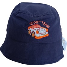 Minilka Bebe Pamuklu Nakışlı Bebek Bucket Şapka Sport Team Arkası Ipli Ayarlanabilir - (Ürün Çok Dar Kalıp Genişlik :52 cm 5-8 Yaş )