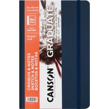 Canson Graduate Sketch Notes 14x21.6Cm 90gr 92 Yaprak Ciltli Eskiz Defteri Lacivert C31200L043