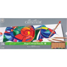Cretacolor Megacolor Kalın Kuru Boya Kalemi Seti 36 Renk Metal Kutu 29036
