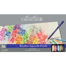 Cretacolor Aqua Monolith Ağaçsız Sulandırılabilir Boya Kalemi Seti 36 Renk Metal Kutu 25036