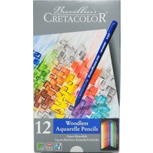 Cretacolor Aqua Monolith Ağaçsız Sulandırılabilir Boya Kalemi Seti 12 Renk Metal Kutu 25012