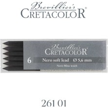Cretacolor Nero Soft Yağlı Kömür Portmin Uç 5,6Mm (6 Lı Paket) 26101