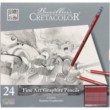 Cretacolor Cleos Fine Art Dereceli Kalem Seti 24 Lü Metal Kutu 16024