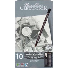 Cretacolor Artino Graphite Karakalem Eskiz Çizim Seti 10 Parça Metal Kutu 40021