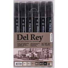 Del Rey Twin Marker Kalem Sıcak Gri Tonları 6 Lı Set Wg-