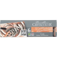 Cretacolor Oil Pencils Drawing Set Yağlı Çizim Kalemleri 6 Renk Metal Kutu 40007