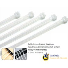 Tomax 5X200 mm Plastik Kilitli Kelepçe Beyaz 100 Adet