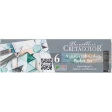 Cretacolor Aquagraph Sulandırılabilir Çizim Seti 6 Renk Metal Kutu 18399