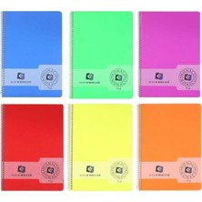 Alex Schoeller A4 80 Yaprak Çizgisiz Plastik Kapak Spiralli Defter Alx-571 (Karışık Renk, 1 Adet)