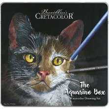 Cretacolor Aquarino Box Sulandırılabilir Kuru Boya Kalemi Seti 24 Renk Metal Kutu 40046