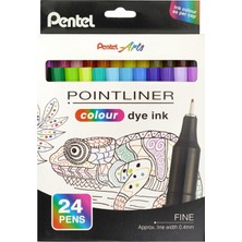 Pentel Fiber Uçlu Boya Kalemi 0.4 Mm Fineliner 24 Renk