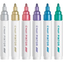 Pilot Pintor-M-6 Color Marker Kalem Seti 6 Renk Metalik