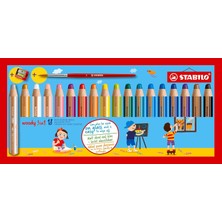 Stabilo Woody 3 İn1 18 Renk Jumbo Boya Kalemi Kalemtıraş+Fırça